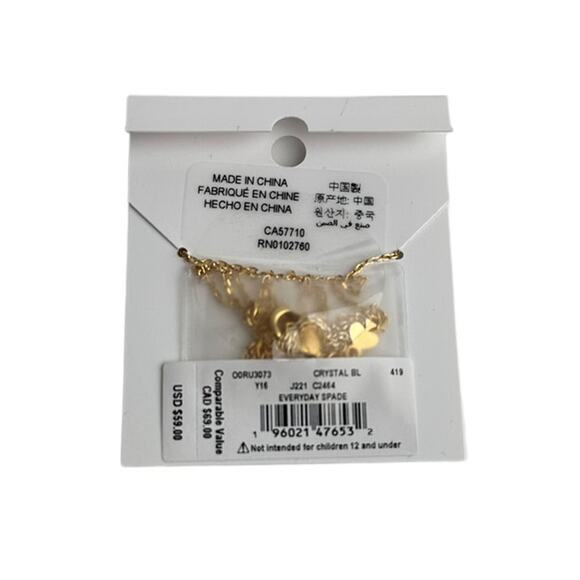 Kate Spade Everyday Spade Enamel Necklace in Crystal Blue and Gold Tone - Picture 5 of 5